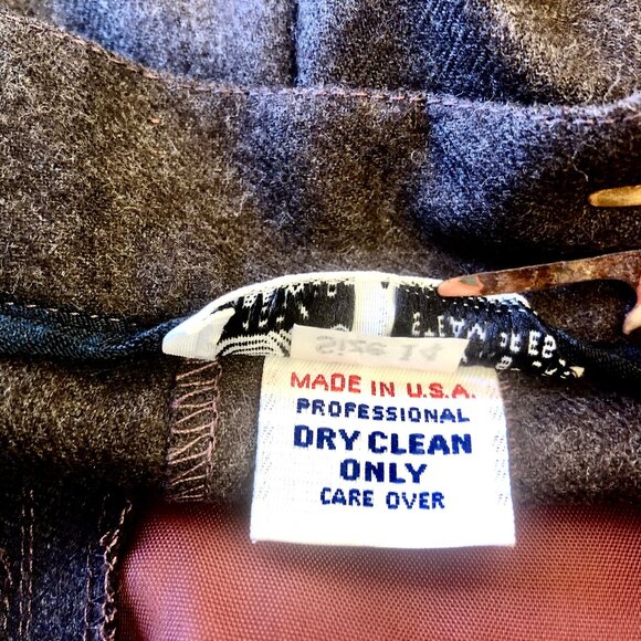 Brown 100% Wool Maxi Long Skirt Button Down Front Vintage 80's USA Womens 14 - Picture 14 of 15